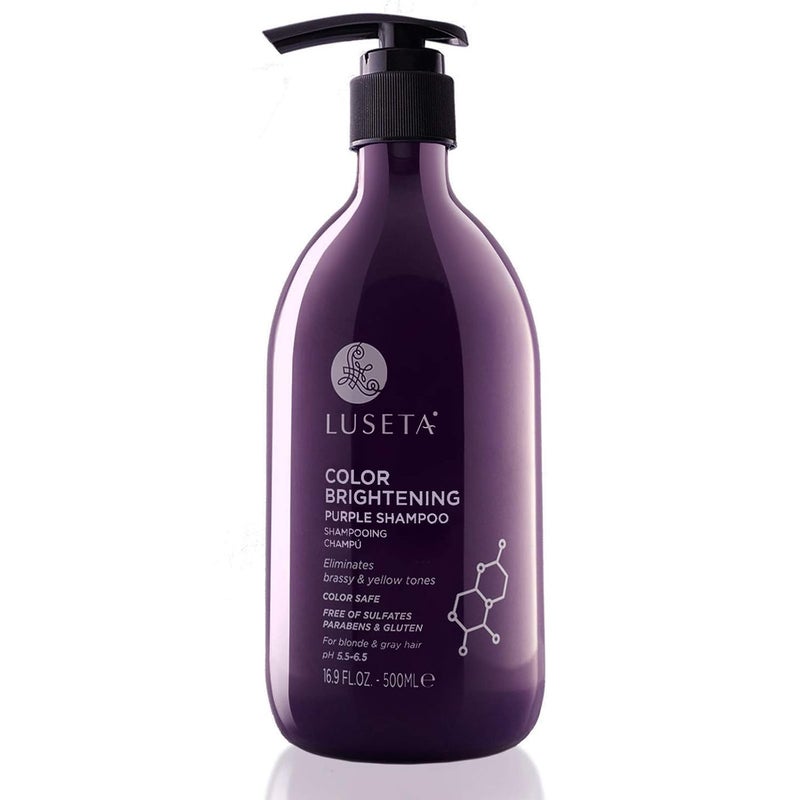 L LUSETA Luseta Purple Shampoo for Women - Blonde, Grey, Color Treated, Curly and Damaged Hair - 16.9oz, Sulfate & Paraben Free - Image 1